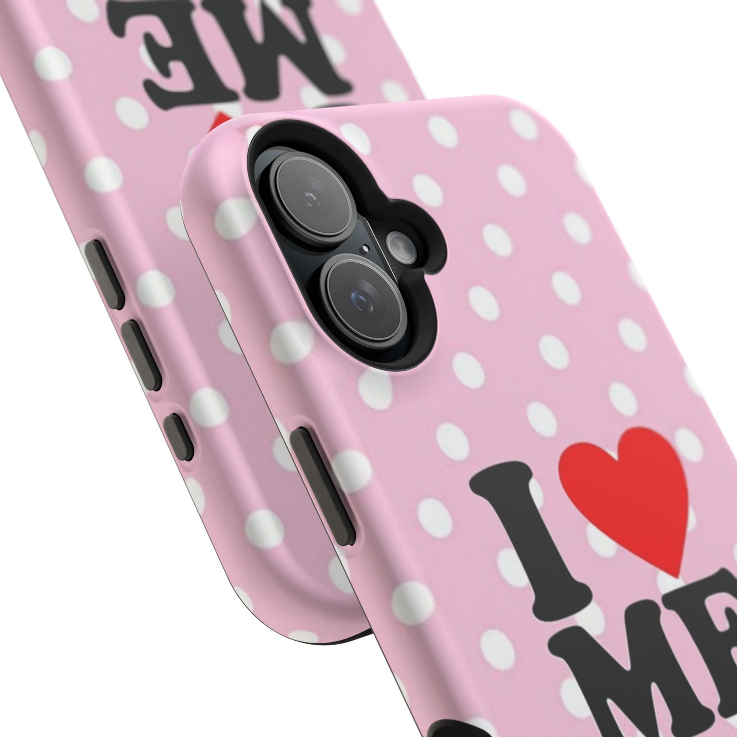 Pink Polka Dot "I  love ME" Magnetic Impact Phone Case — Self-Love Protective Cover
