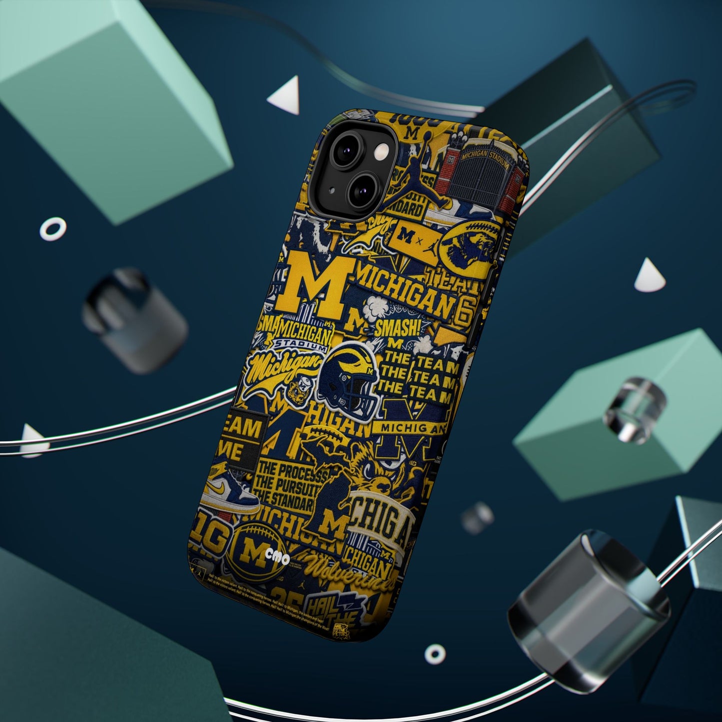 Michigan Wolverines Magnetic Impact Phone Case — Team Logo Collage MagSafe-Compatible