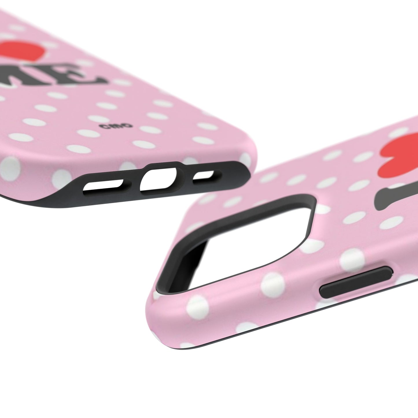Pink Polka Dot "I  love ME" Magnetic Impact Phone Case — Self-Love Protective Cover