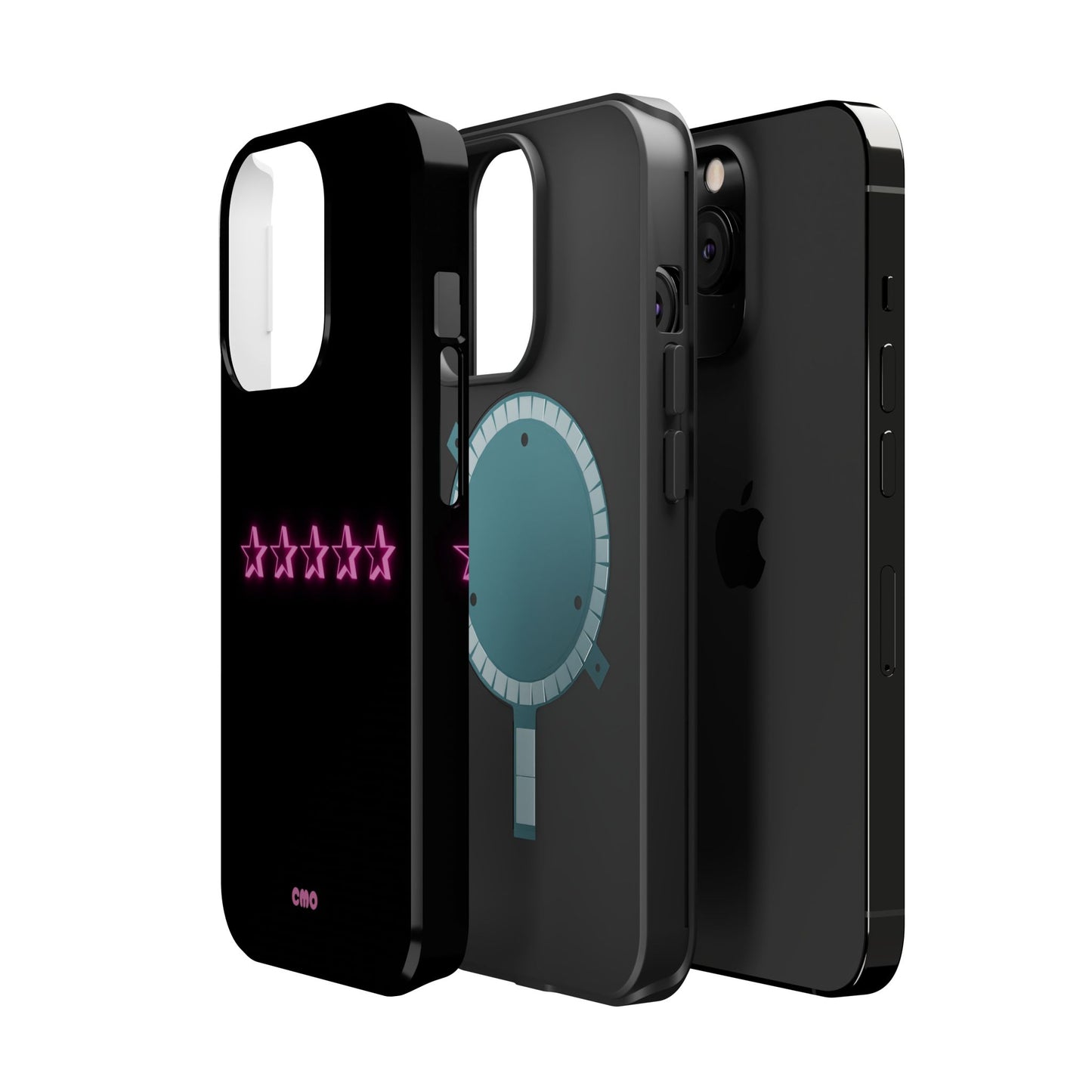 5 Stat ⭐️ Phone Case — Pink Neon Stars Magnetic Impact-Resistant Case