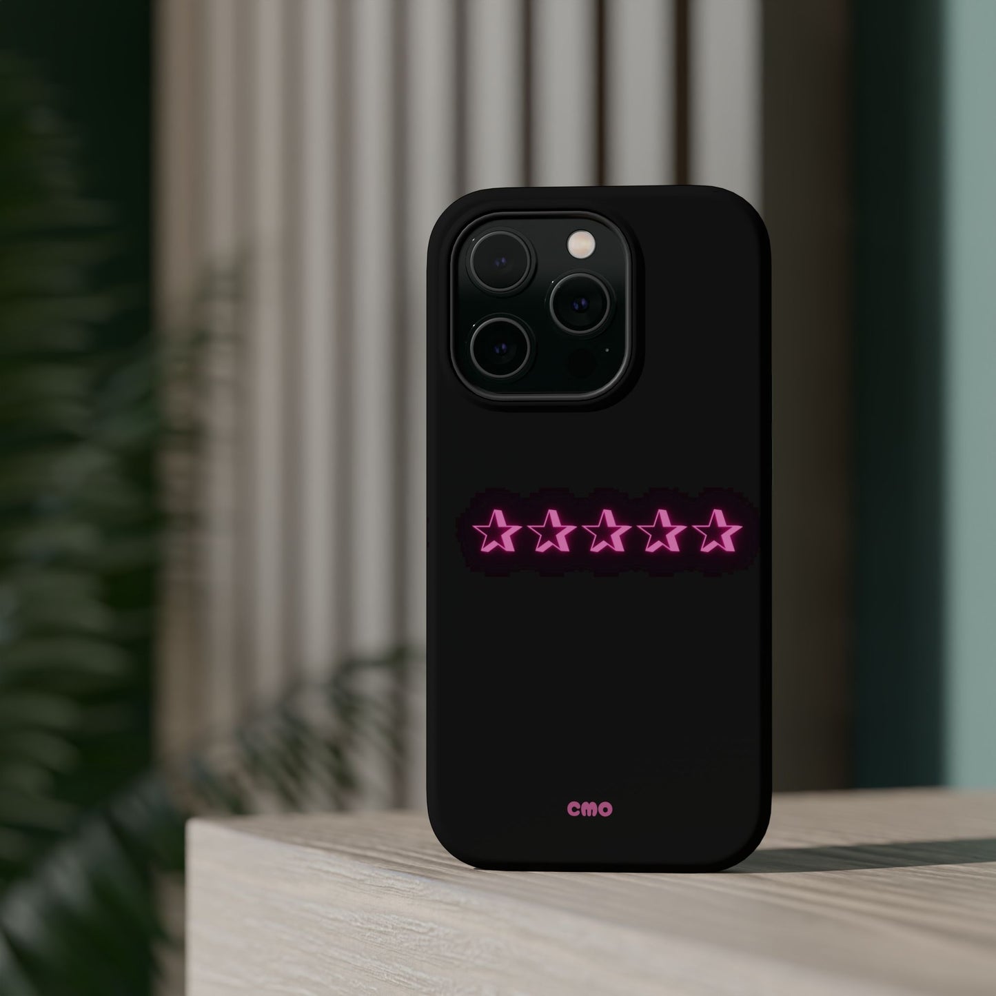 5 Stat ⭐️ Phone Case — Pink Neon Stars Magnetic Impact-Resistant Case
