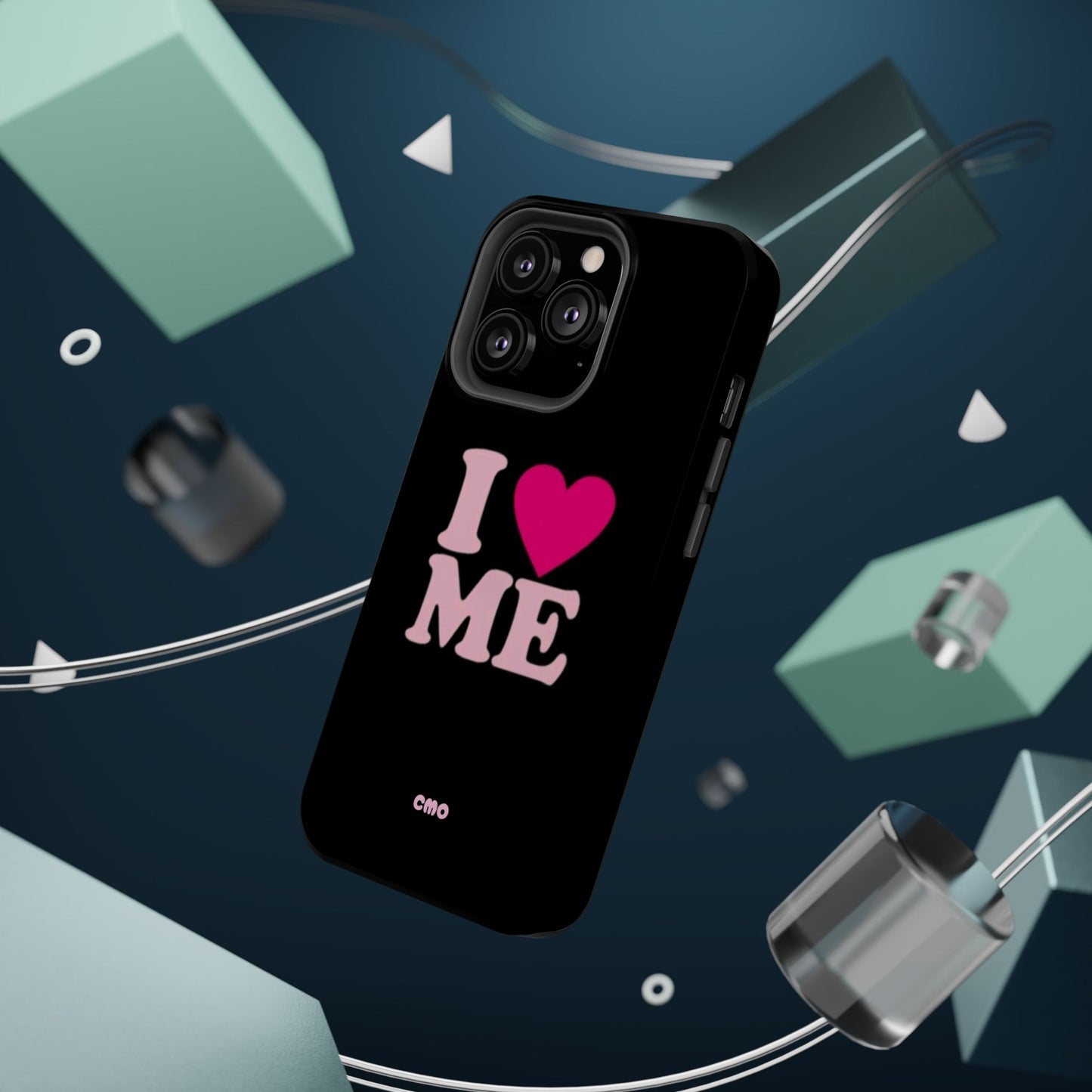 Magnetic Impact-Resistant Phone Case — "I love ME" Pink Self-Love Design
