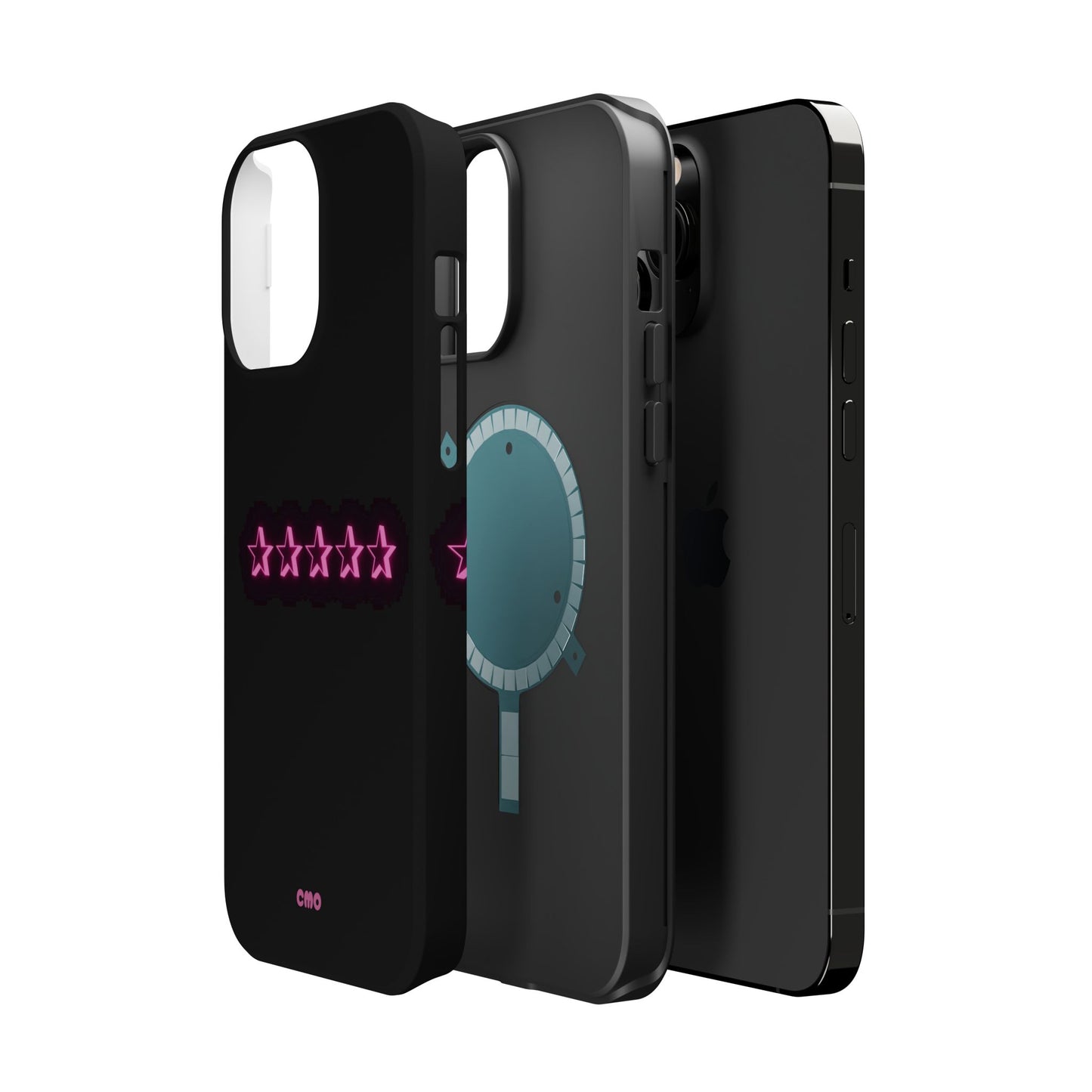 5 Stat ⭐️ Phone Case — Pink Neon Stars Magnetic Impact-Resistant Case