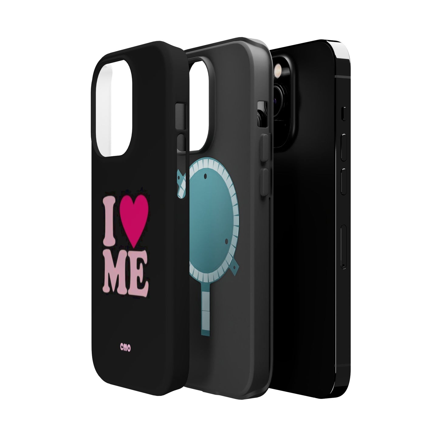 Magnetic Impact-Resistant Phone Case — "I love ME" Pink Self-Love Design