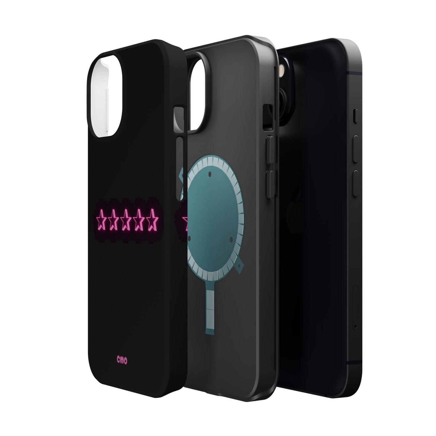5 Stat ⭐️ Phone Case — Pink Neon Stars Magnetic Impact-Resistant Case