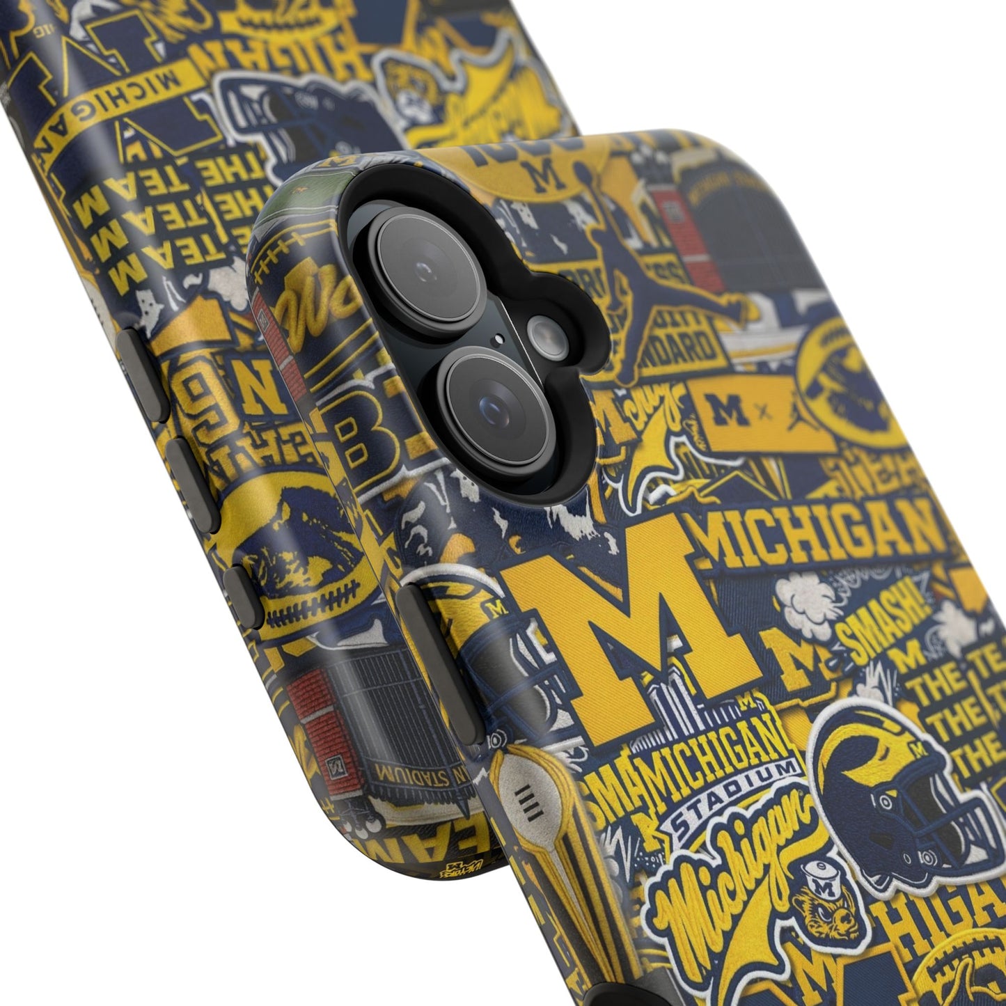 Michigan Wolverines Magnetic Impact Phone Case — Team Logo Collage MagSafe-Compatible