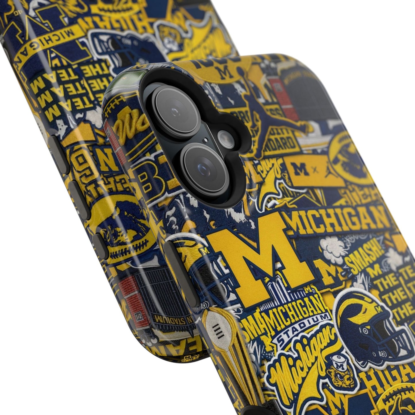 Michigan Wolverines Magnetic Impact Phone Case — Team Logo Collage MagSafe-Compatible