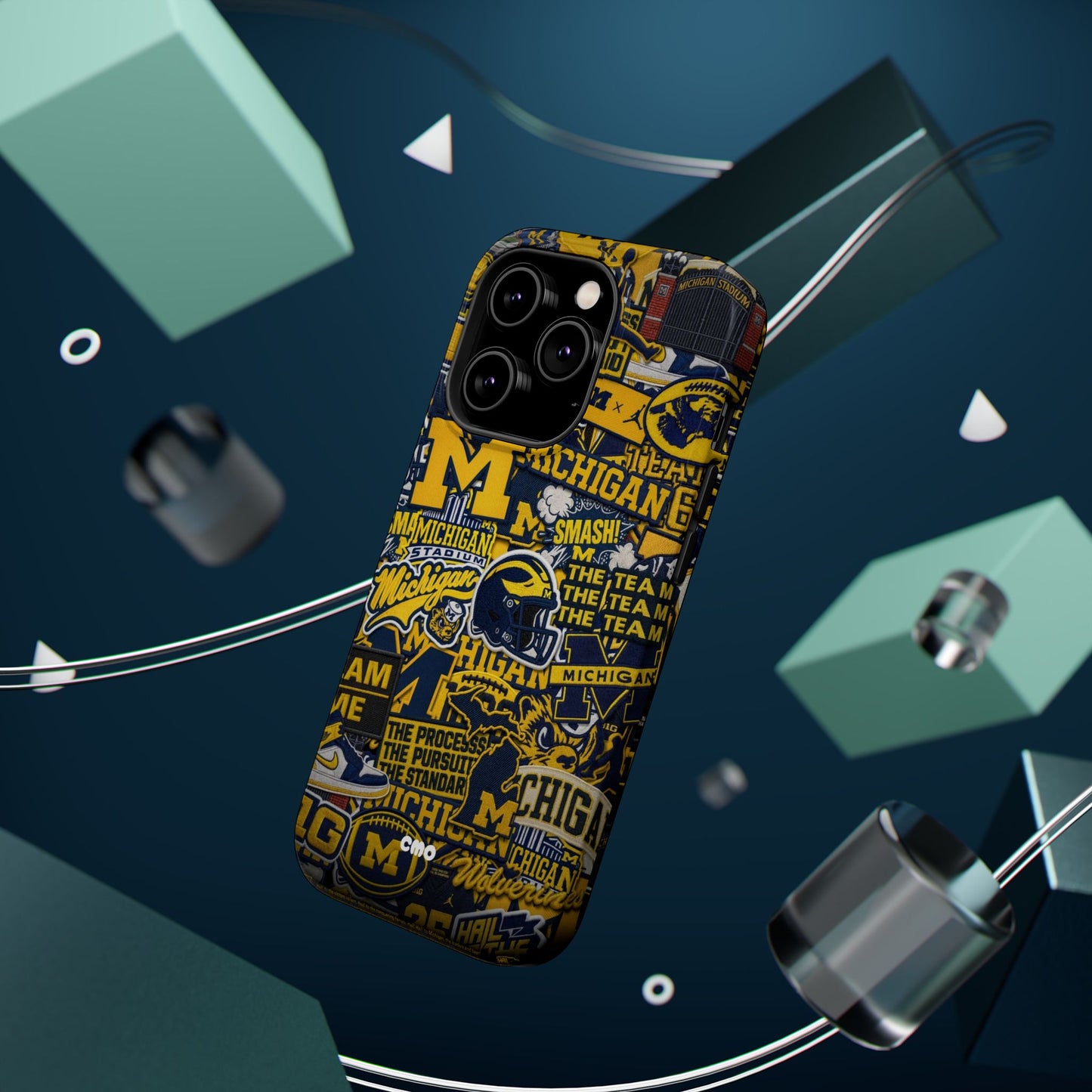 Michigan Wolverines Magnetic Impact Phone Case — Team Logo Collage MagSafe-Compatible