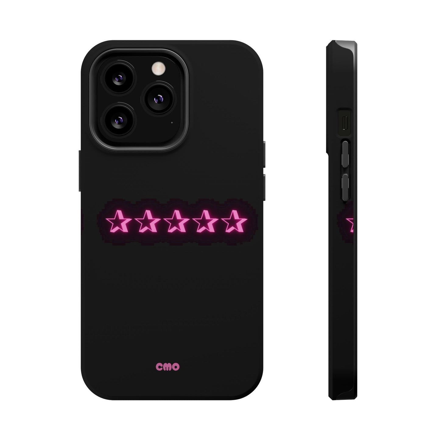 5 Stat ⭐️ Phone Case — Pink Neon Stars Magnetic Impact-Resistant Case