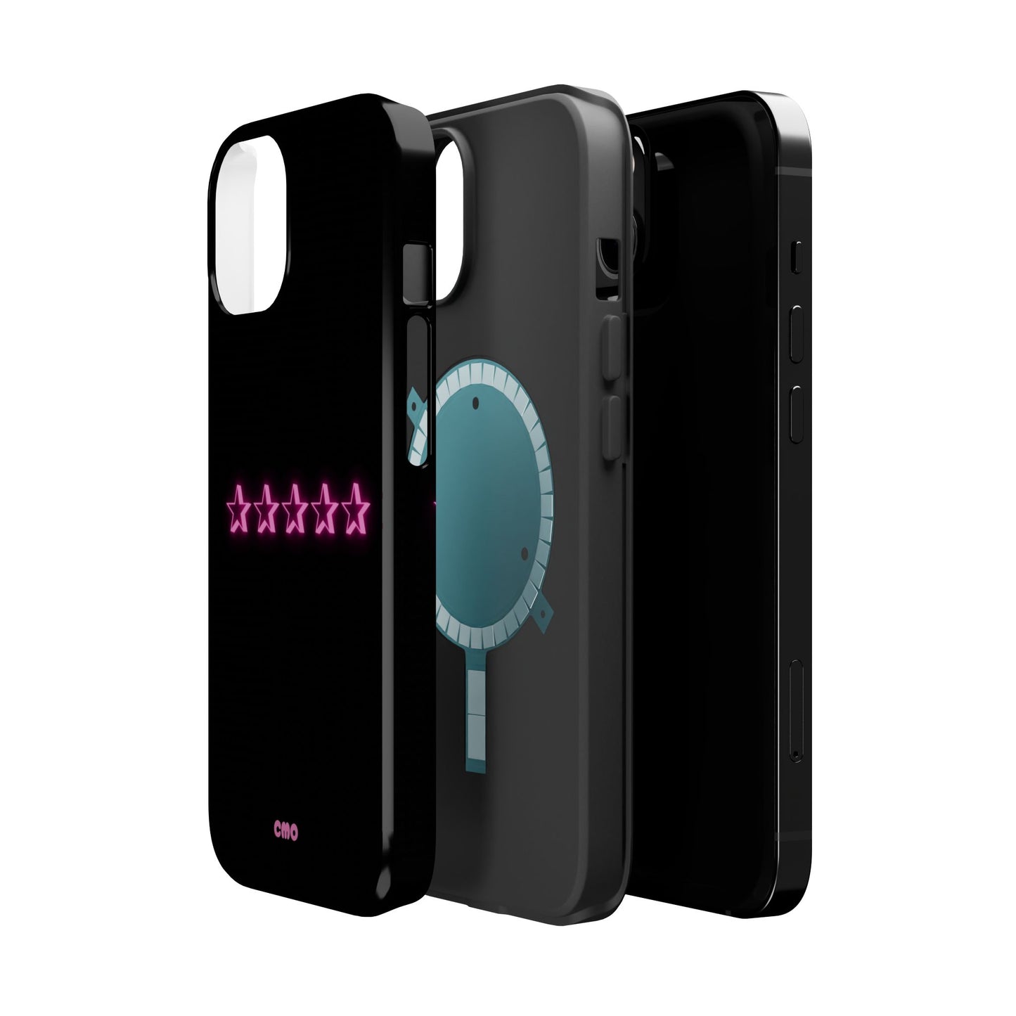 5 Stat ⭐️ Phone Case — Pink Neon Stars Magnetic Impact-Resistant Case