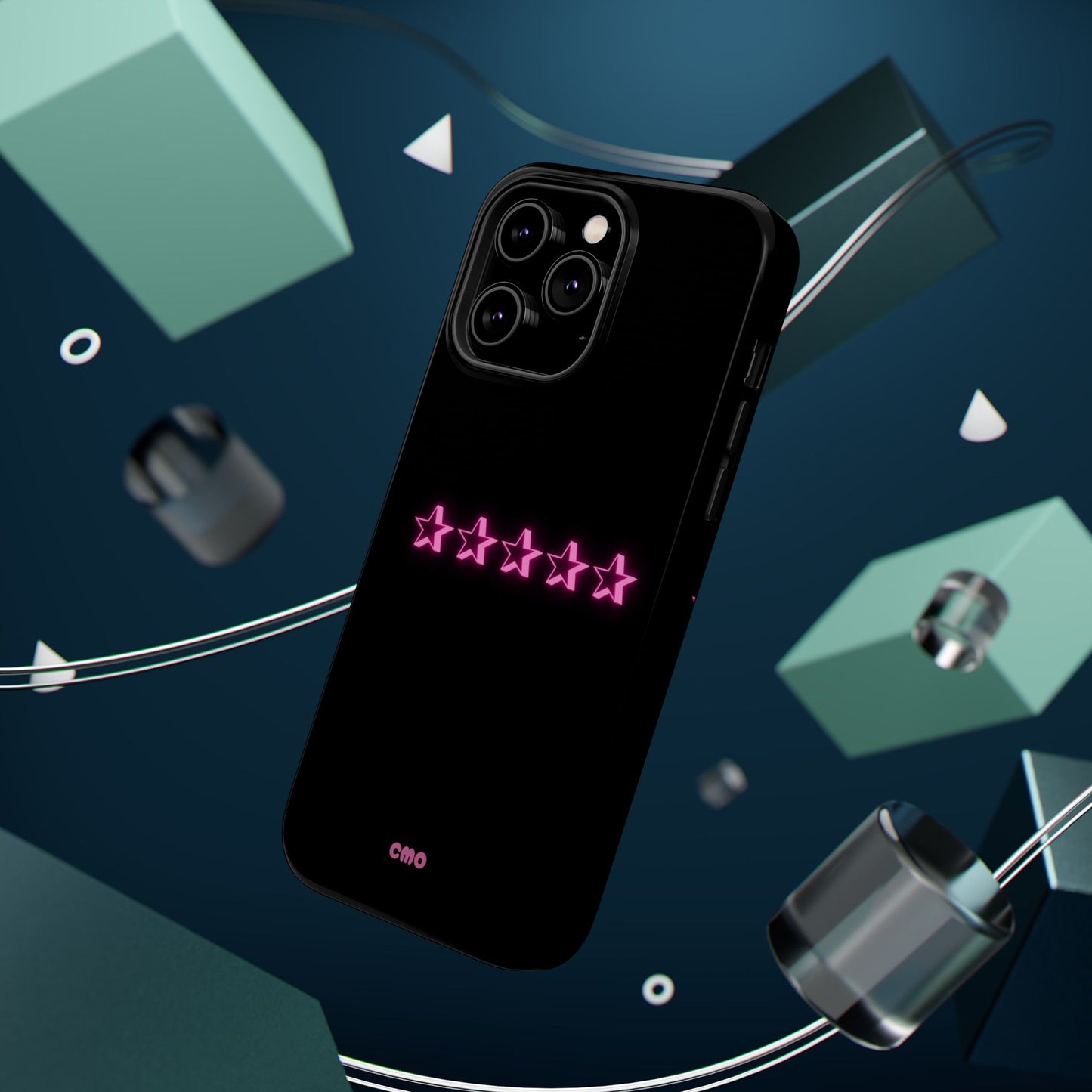 5 Stat ⭐️ Phone Case — Pink Neon Stars Magnetic Impact-Resistant Case