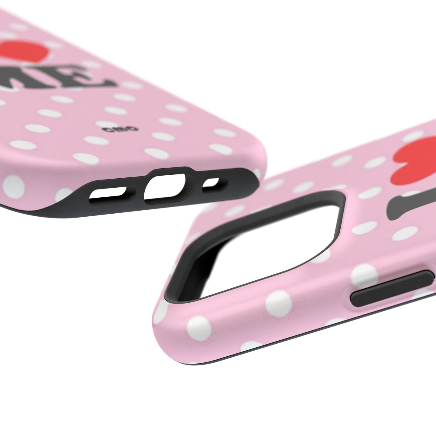 Pink Polka Dot "I  love ME" Magnetic Impact Phone Case — Self-Love Protective Cover