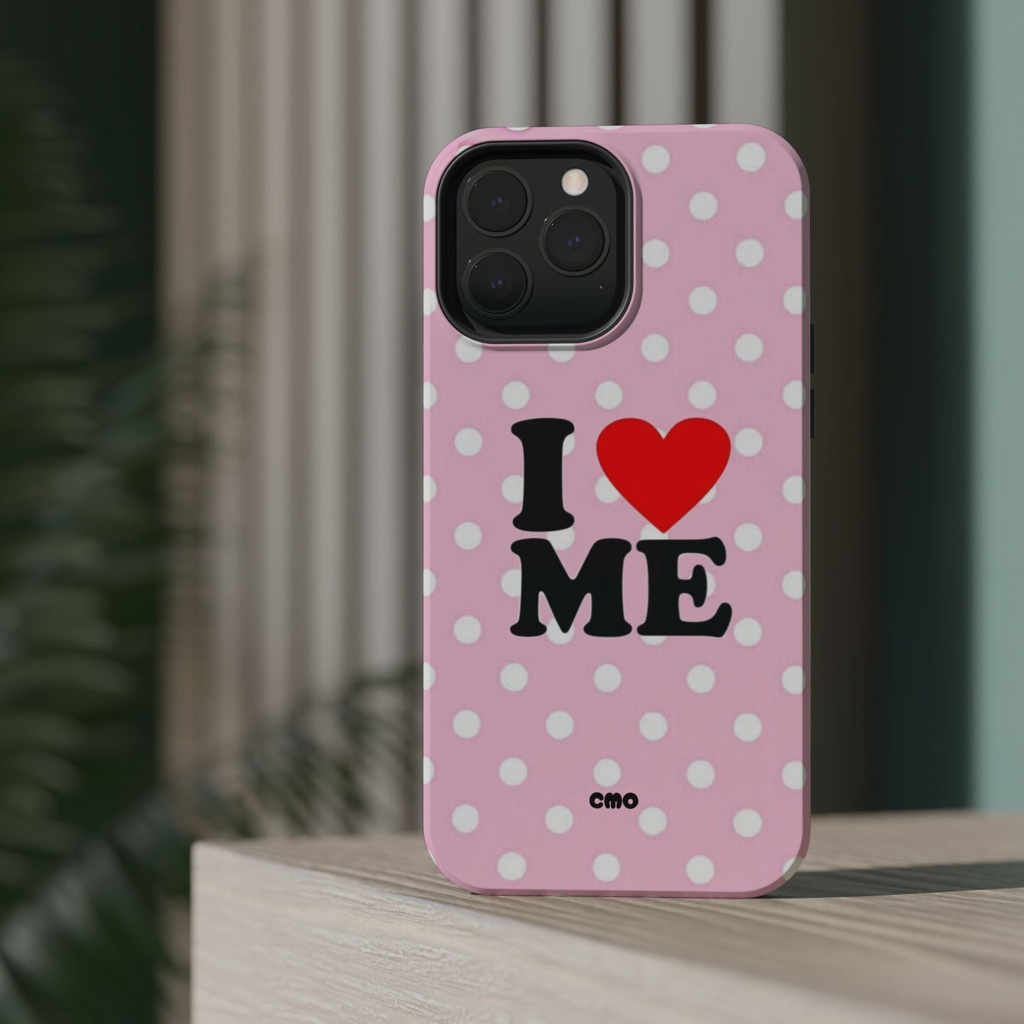 Pink Polka Dot "I  love ME" Magnetic Impact Phone Case — Self-Love Protective Cover