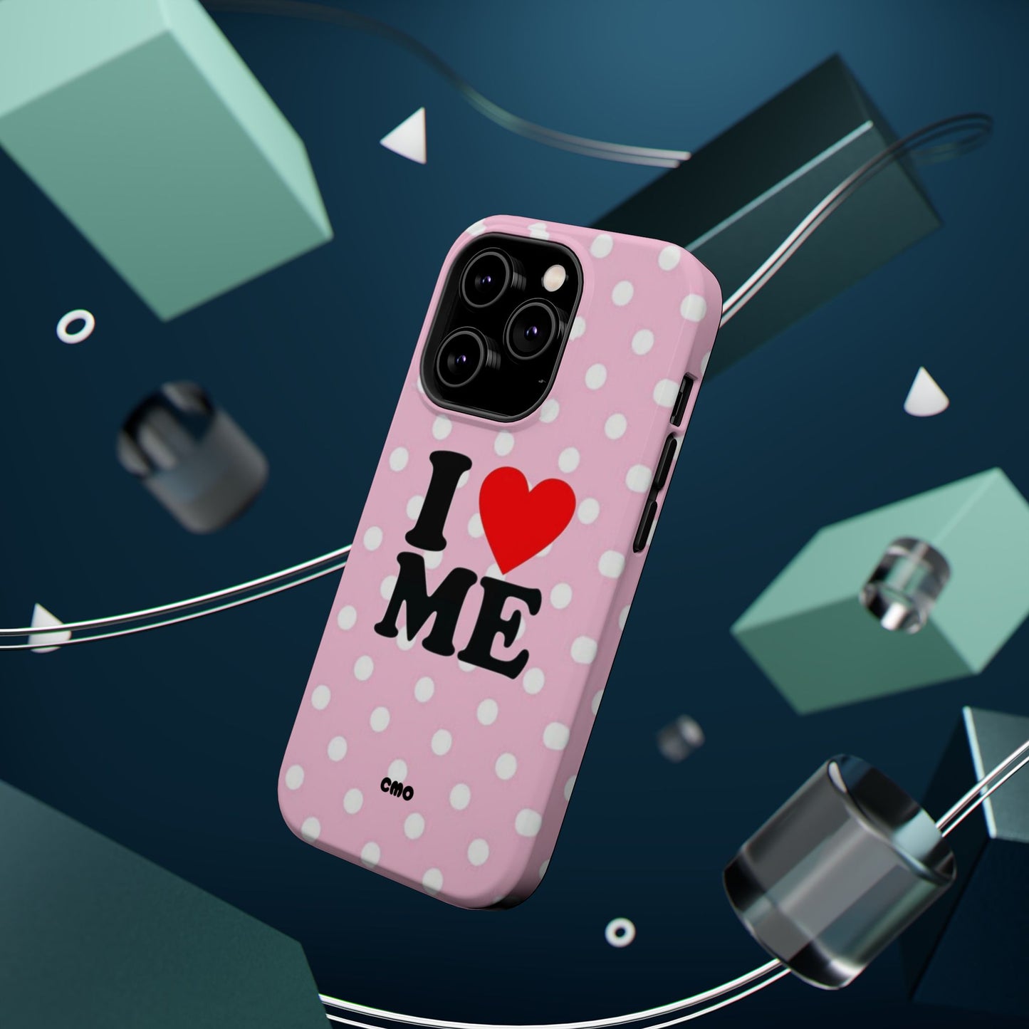 Pink Polka Dot "I  love ME" Magnetic Impact Phone Case — Self-Love Protective Cover