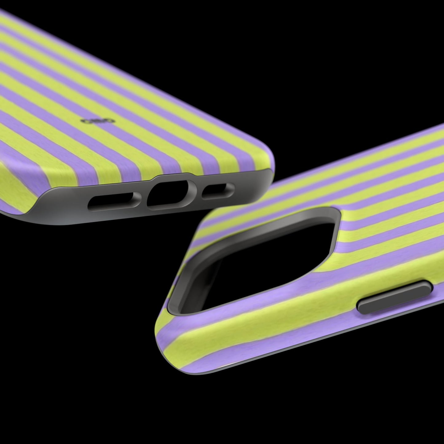 Phone Case — Bold Purple & Lime Stripe Magnetic Impact-Resistant Case