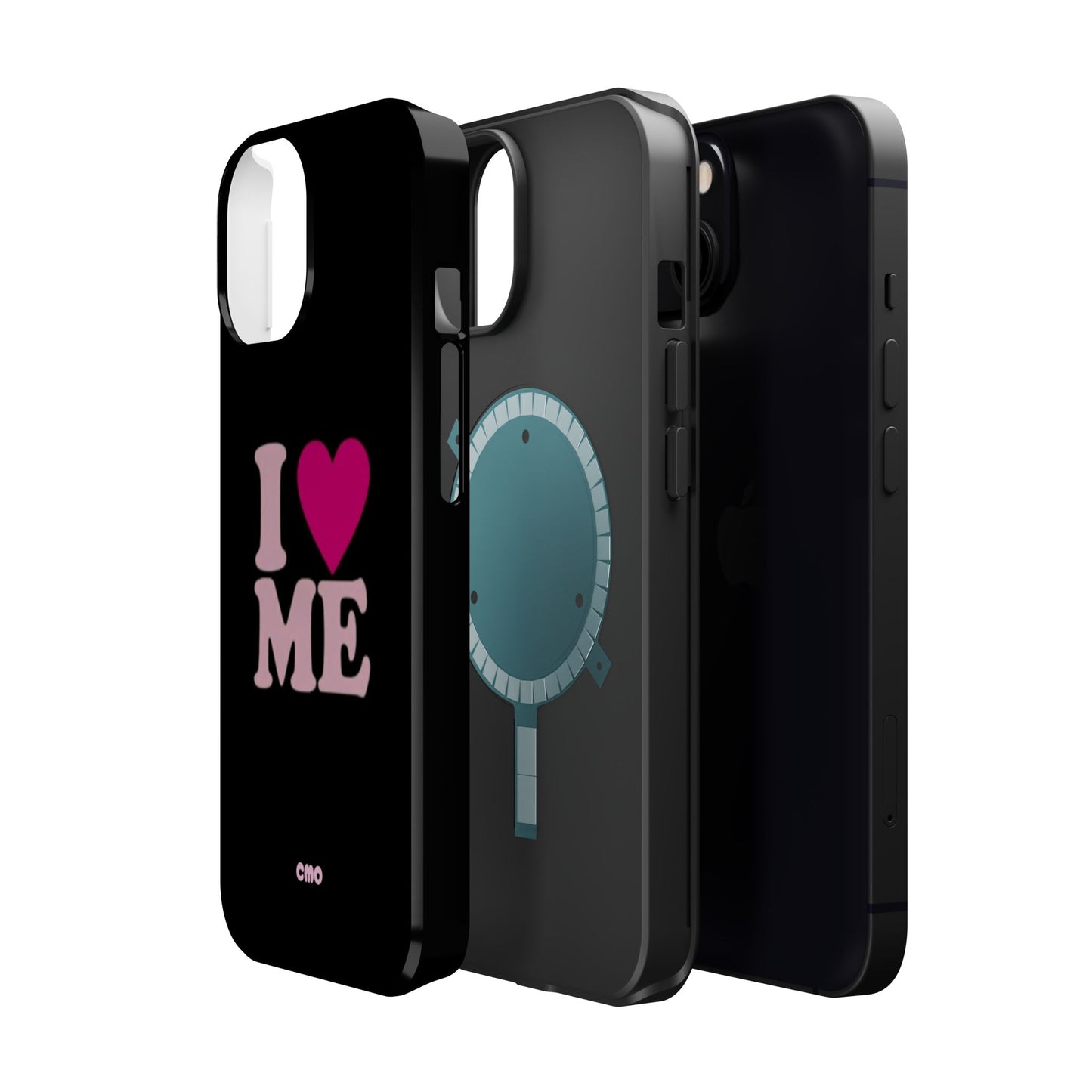 Magnetic Impact-Resistant Phone Case — "I love ME" Pink Self-Love Design